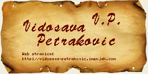 Vidosava Petraković vizit kartica